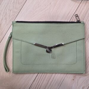 Mint Green Clutch with Silver Accents